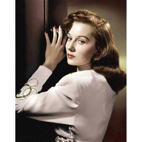 Rhonda Fleming White Modern Wood Framed Art Print by Hollywood Photo Archive