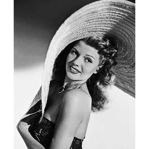 Rita Hayworth Gold Ornate Wood Framed Art Print with Double Matting by Hollywood Photo Archive