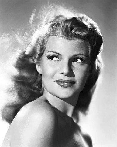 Rita Hayworth Black Ornate Wood Framed Art Print with Double Matting by Hollywood Photo Archive