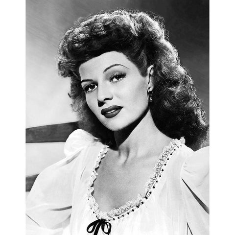 Rita Hayworth White Modern Wood Framed Art Print by Hollywood Photo Archive