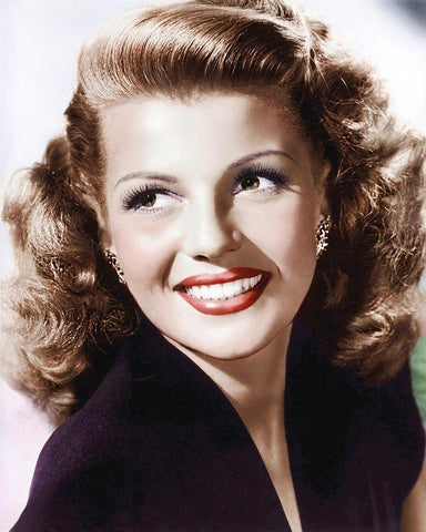 Rita Hayworth White Modern Wood Framed Art Print with Double Matting by Hollywood Photo Archive