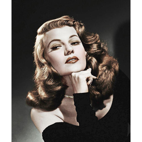 Rita Hayworth Black Modern Wood Framed Art Print by Hollywood Photo Archive