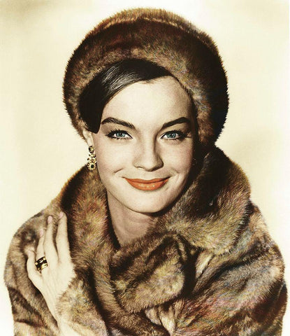 Romy Schneider White Modern Wood Framed Art Print with Double Matting by Hollywood Photo Archive