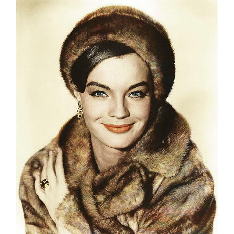 Romy Schneider Gold Ornate Wood Framed Art Print with Double Matting by Hollywood Photo Archive