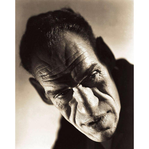 Rondo Hatton White Modern Wood Framed Art Print by Hollywood Photo Archive