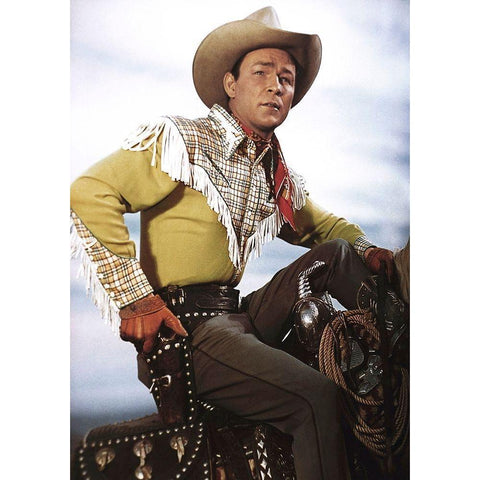 Roy Rogers White Modern Wood Framed Art Print by Hollywood Photo Archive