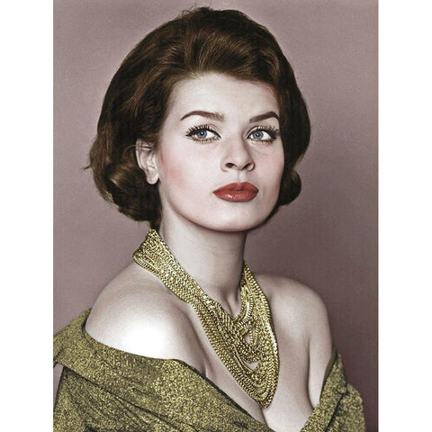 Senta Berger Gold Ornate Wood Framed Art Print with Double Matting by Hollywood Photo Archive