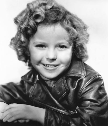 Shirley Temple White Modern Wood Framed Art Print with Double Matting by Hollywood Photo Archive