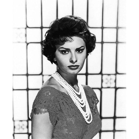 Sophia Loren Gold Ornate Wood Framed Art Print with Double Matting by Hollywood Photo Archive