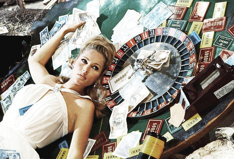 Ursula Andress- Casino Royale Black Ornate Wood Framed Art Print with Double Matting by Hollywood Photo Archive