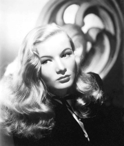 Veronica Lake Black Ornate Wood Framed Art Print with Double Matting by Hollywood Photo Archive