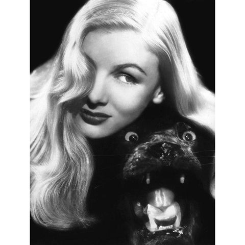 Veronica Lake Gold Ornate Wood Framed Art Print with Double Matting by Hollywood Photo Archive