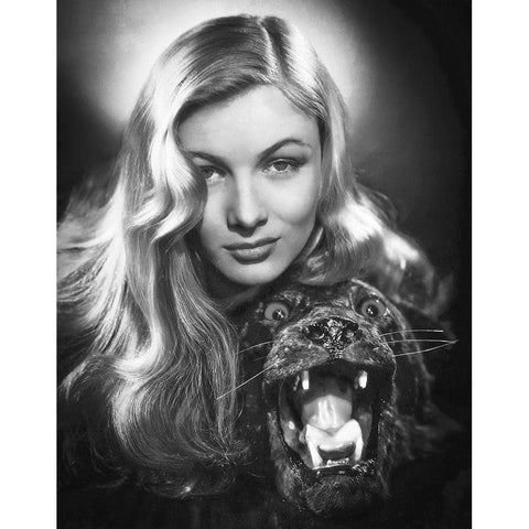 Veronica Lake Gold Ornate Wood Framed Art Print with Double Matting by Hollywood Photo Archive