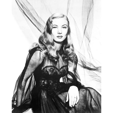 Veronica Lake White Modern Wood Framed Art Print by Hollywood Photo Archive