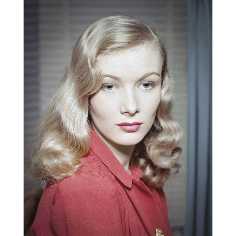 Veronica Lake White Modern Wood Framed Art Print by Hollywood Photo Archive