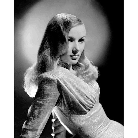 Veronica Lake White Modern Wood Framed Art Print by Hollywood Photo Archive