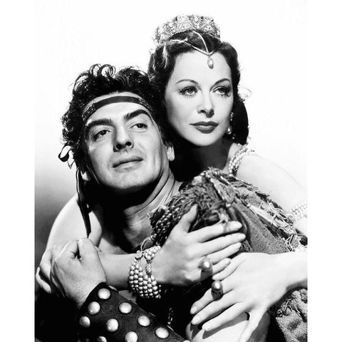 Victor Mature - Samson and Delilah White Modern Wood Framed Art Print by Hollywood Photo Archive