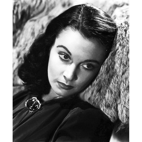 Vivian Leigh Black Modern Wood Framed Art Print with Double Matting by Hollywood Photo Archive