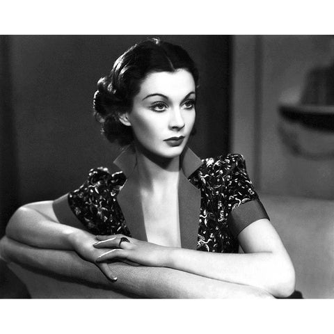 Vivien Leigh Black Modern Wood Framed Art Print with Double Matting by Hollywood Photo Archive