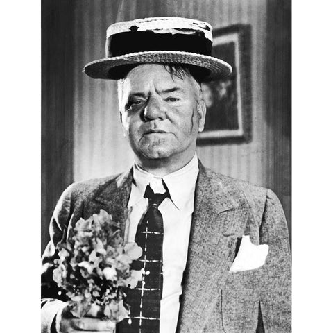 W.C. Fields Black Modern Wood Framed Art Print with Double Matting by Hollywood Photo Archive