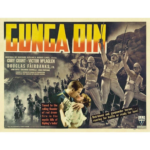 Cary Grant - Gunga Din Black Modern Wood Framed Art Print with Double Matting by Hollywood Photo Archive