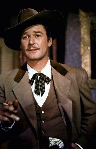 Errol Flynn - San Antonio Black Ornate Wood Framed Art Print with Double Matting by Hollywood Photo Archive