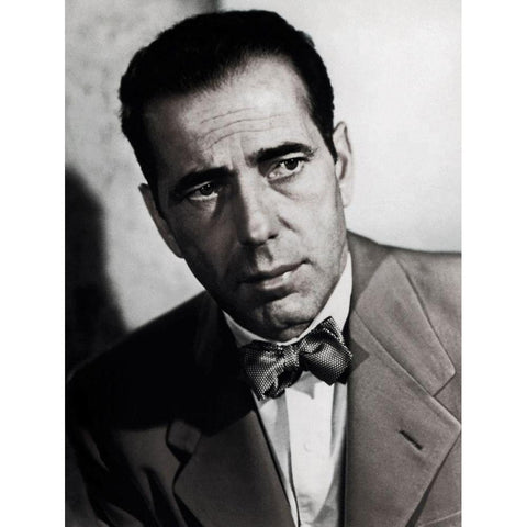 Humphrey Bogart White Modern Wood Framed Art Print by Hollywood Photo Archive