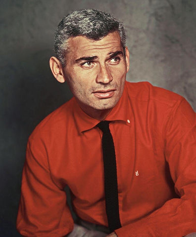 Jeff Chandler White Modern Wood Framed Art Print with Double Matting by Hollywood Photo Archive