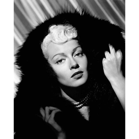 Lana Turner Black Modern Wood Framed Art Print with Double Matting by Hollywood Photo Archive