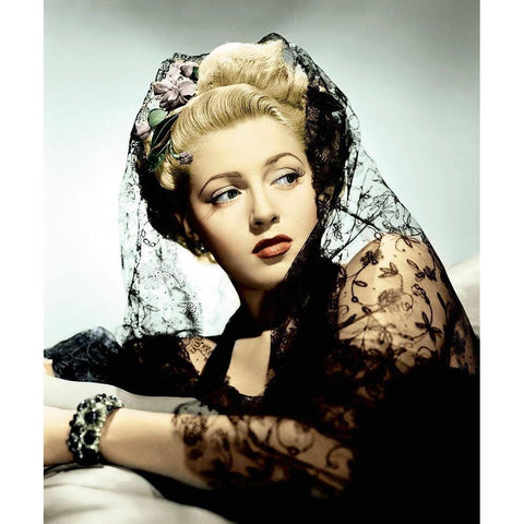 Lana Turner White Modern Wood Framed Art Print by Hollywood Photo Archive