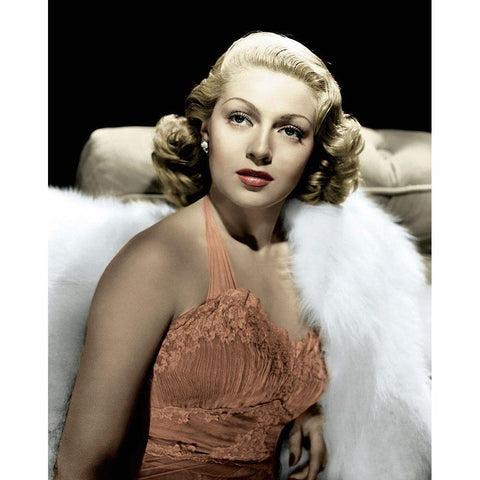 Lana Turner Gold Ornate Wood Framed Art Print with Double Matting by Hollywood Photo Archive