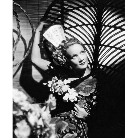 Marlene Dietrich Gold Ornate Wood Framed Art Print with Double Matting by Hollywood Photo Archive