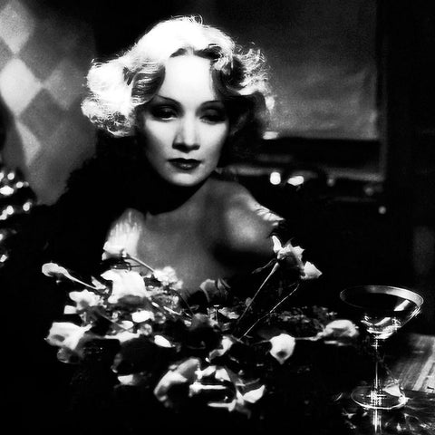 Marlene Dietrich Black Ornate Wood Framed Art Print with Double Matting by Hollywood Photo Archive