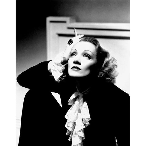 Marlene Dietrich White Modern Wood Framed Art Print by Hollywood Photo Archive