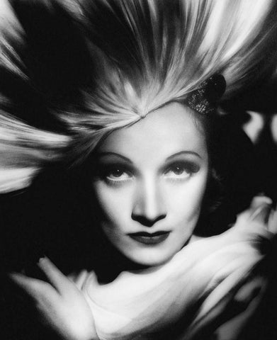 Marlene Dietrich White Modern Wood Framed Art Print with Double Matting by Hollywood Photo Archive