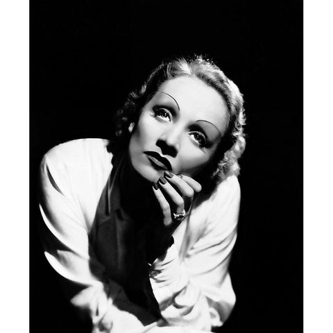 Marlene Dietrich White Modern Wood Framed Art Print by Hollywood Photo Archive