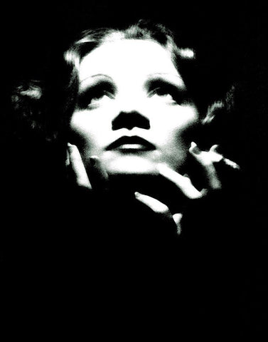 Marlene Dietrich White Modern Wood Framed Art Print with Double Matting by Hollywood Photo Archive