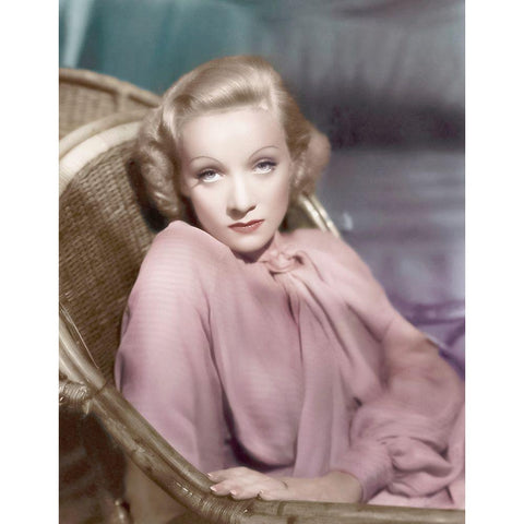 Marlene Dietrich Gold Ornate Wood Framed Art Print with Double Matting by Hollywood Photo Archive