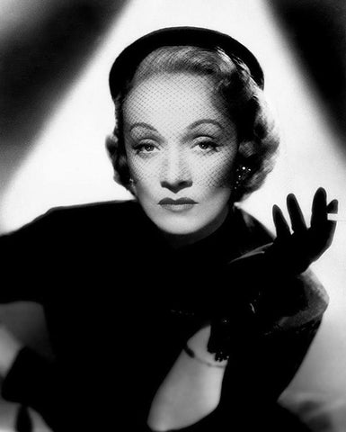 Marlene Dietrich Black Ornate Wood Framed Art Print with Double Matting by Hollywood Photo Archive