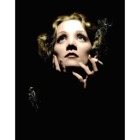 Marlene Dietrich Gold Ornate Wood Framed Art Print with Double Matting by Hollywood Photo Archive