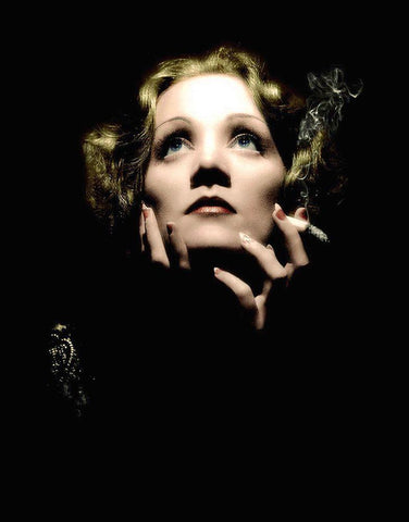 Marlene Dietrich Black Ornate Wood Framed Art Print with Double Matting by Hollywood Photo Archive