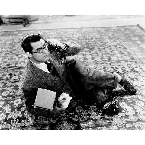 Cary Grant - Bringing Up Baby Black Modern Wood Framed Art Print with Double Matting by Hollywood Photo Archive