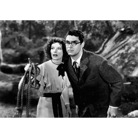 Cary Grant - Bringing Up Baby Gold Ornate Wood Framed Art Print with Double Matting by Hollywood Photo Archive
