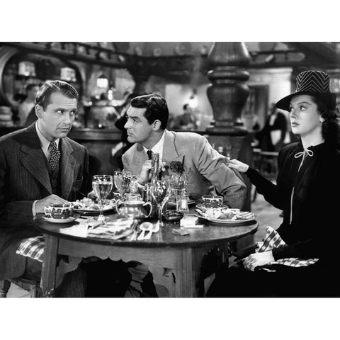 Cary Grant - His Girl Friday White Modern Wood Framed Art Print by Hollywood Photo Archive