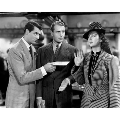 Cary Grant - His Girl Friday White Modern Wood Framed Art Print by Hollywood Photo Archive