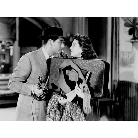 Cary Grant - His Girl Friday White Modern Wood Framed Art Print by Hollywood Photo Archive