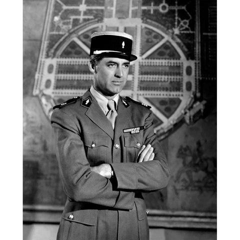 Cary Grant - I Was A Male War Bride Black Modern Wood Framed Art Print with Double Matting by Hollywood Photo Archive