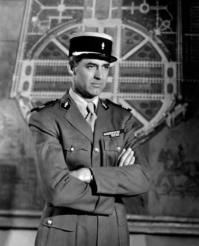 Cary Grant - I Was A Male War Bride Black Ornate Wood Framed Art Print with Double Matting by Hollywood Photo Archive