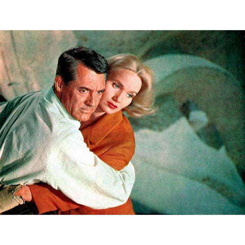 Cary Grant - North By Northwest Black Modern Wood Framed Art Print with Double Matting by Hollywood Photo Archive