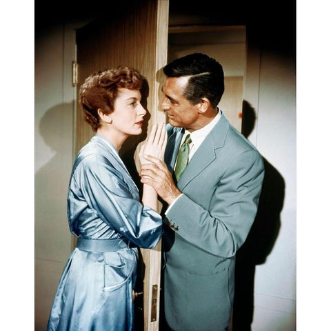 Cary Grant - An Affair to Remember White Modern Wood Framed Art Print by Hollywood Photo Archive